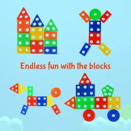 toyzaa Plastic Stacking and Sorting Blocks Puzzle Toy for Kids image 4