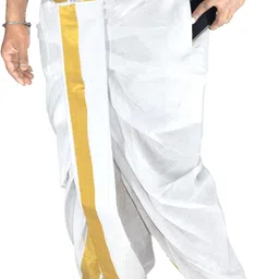 TUNI MANI Gold Zari Readymade Pocket Dhoti Pant Men Dhoti image 3