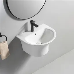 allwinsink PREMIUM GRADE CERAMIC WALL MOUNT HALF BASIN Semi-pedestal Basin-picture-20
