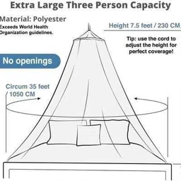 litera Double bed (Round) HDPE - High Density Poly Ethylene Washable Kids Mosquito Net image 3