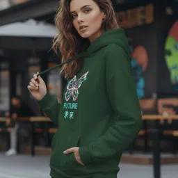 mccarthy Women Full Sleeve Printed Hooded Sweatshirt image 2