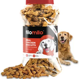 filomilo Real Chicken Dog Biscuits Flavour Mutton 0.5 kg Dry Adult Dog Food image 3