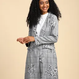 and Cotton Blend Floral Print Coat For Women-picture-38