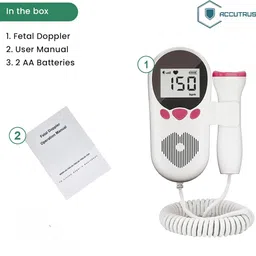accutrust Fetal Doppler Baby Heartbeat Monitor for Pregnant Women White Fetal Doppler image 5