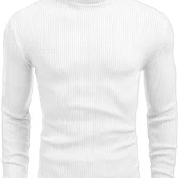 nook Men Self Design High Neck White Sweater-picture-12