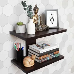 craft buzz Wall Mount Router Stand | Wooden Set Top Box Shelf MDF (Medium Density Fiber) Wall Shelf-image-0
