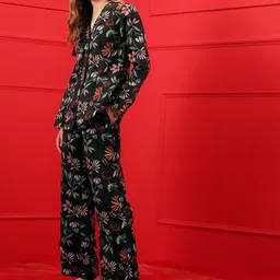 indo street Women Silk Blend Shirt Pant Set image 4