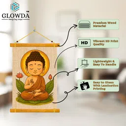 glowda Buddha Wall Hanging – Peaceful Art for Living Room, Meditation Space & Gifts image 3