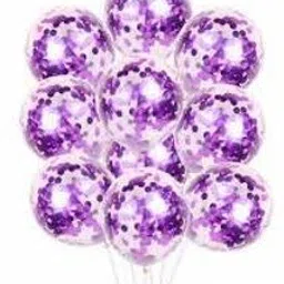 aakrish Solid 30 Purple Confetti Balloons For Valentine Day,Wedding,Birthday,Anniversary Party Balloon image 1