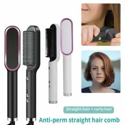 KEDARI Hair Straightener Brush, Hair Styler, Straightener machine Brush Electric Hair Straightener Brush Straight Quick Iron Hot Hair Straightener Hair Straightener image 2