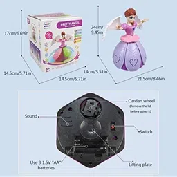 s k enterprises Angel Girl Dancing Fairy Doll with Lights & Music – Rotating Wing Princess Toy image 4