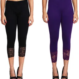 kronmenien Women Black, Purple Capri-picture-26