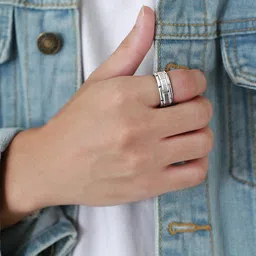 yellow chimes High Polished Stainless Steel Band Ring Stainless Steel Ring image 3