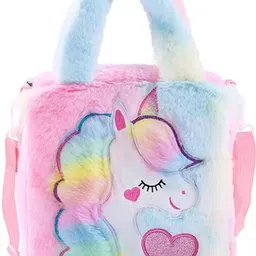 toyawala Girls Kids Fur Unicorn Lunch bag -Girls gift for age 2 to 8 Years Lunch Bag Lunch Bag-picture-18