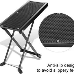 kh Guitar Foot Stool 5 Adjustable Height Folding Foot Rest Made of Solid Iron Guitar Stand image 3