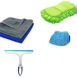 winkcart 2 Microfiber towel/cloth,1 Carpet Brush 1 Washing Scurb Microfibre Gloves, Wiper Combo-picture-12