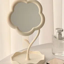 gauzyhouse 360° Adjustable-Vanity Makeup Flower Mirror with Storage Tray image 3