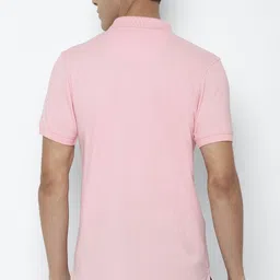 allen solly Men Solid Polo Neck Polycotton Pink T-Shirt image 2