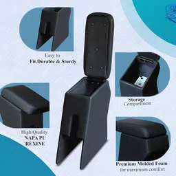 pabla enterprises High-End Car Center Armrest With Storage & Comfort Only For Swift 2011-2023 Car Armrest image 2
