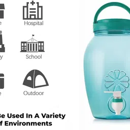 yuiop - Muskmelon Matka With Handle - 5 Ltr Capacity - Leakproof - For Kitchen, Office Bottom Loading Water Dispenser image 3