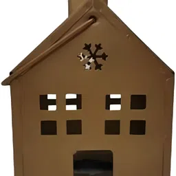 shaurya designs Luxe Gold Hut Tealight Lantern - Elegant Candle Holder for Warm Ambiance Gold Cast Iron Table Lantern-picture-11