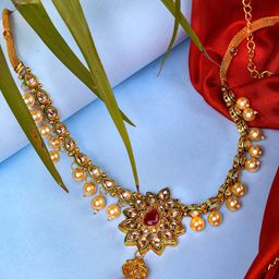 Saraf RS Jewellery Women Gold Plated CZ-Studded & Beaded Traditional Kamarbandh-picture-0