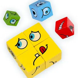 crackles Cube Face Game Educational Puzzle Game for Kids with 4 Colorful Cubes Rattle-picture-29
