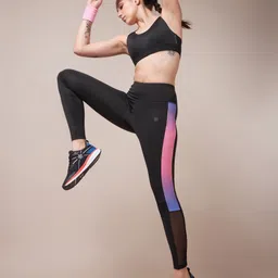 cult Color Block Women Black Tights image 3