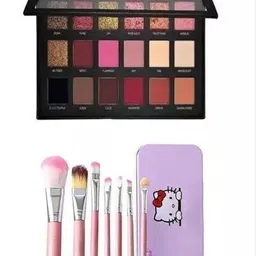 beauty bounty Rose Gold Remastered Eyeshadow Pallete With 7 Pc hello Kitti makeup Brush.M9-picture-18