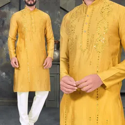 krm Men Embroidered Viscose Rayon Straight Kurta-picture-26