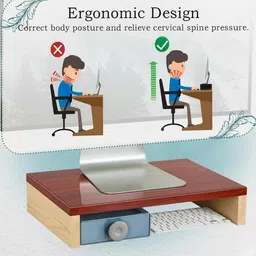 SIA VENDORS wooden patla 1_pcs_Wooden_Patra Monitor for Small Monitor TV/Screen/PC/Laptop,Computer stand Wooden Floor and Desk Stand Rotatable Laptop Stand Compatible with 26 - 35 cm Laptops image 4