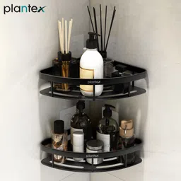 plantex Shelf for Bathroom/Bathroom Organizer/Shelf with Self Adhesive Sticker(9x9 inch) Aluminium Wall Shelf-picture-21