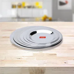sumeet Stainless Steel Heavy Gauge Ciba/Lids/Tope/Cheeba Cover 4.84 inch, 5.43 inch, 6.1 inch, 6.57 inch, 7.28 inch, 7.87 inch Lid Set image 2