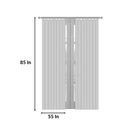 rosarahome White Floral Polyester 7 Ft Sheer Eyelet Door Curtains (Set of 2) image 5
