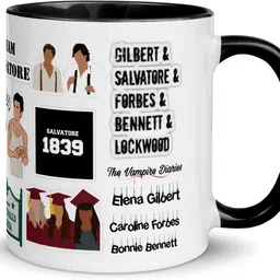 thehappybox ceramic vampire Diaries designer printed coffee mug black inner color 350ml Ceramic Coffee Mug image 3