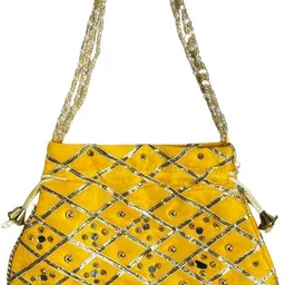 aa international Women Yellow Potli-picture-14