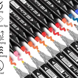 romj Painting Sketching Drawing Non Toxic Twin Head Permanent Colouring Markers Sketch Pens Nib Nib Sketch Pens image 4
