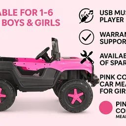 wishmaster Child Battery Jeep Car (1–6 Years, Remote + Manual Drive) Jeep Battery Operated Ride On image 5