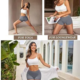 louryn koulyn Boyshort Panties Women's Soft Underwear Briefs Invisible Hipster 3 Pack Seamless Boxer Brief Panties S-3XL image 5