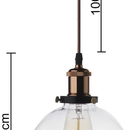 homesake Industrial Kitchen Glass Globe Pendant Light , Antique Filament Hanging Ceiling Fixture, Rose Gold Pendant Lamp Ceiling Lamp image 4