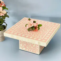 casagold Pink Cake Stand/Beautifully designed, all-natural bone inlay Wooden Cake Server-picture-24