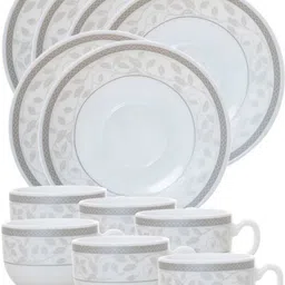 cello Pack of 12 Opalware Divine Divine Silver Cup & Saucer 160 ml-picture-21
