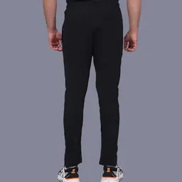 adibok Men Solid Black Track Pants image 5