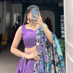 mitrabiz Self Design Semi Stitched Lehenga Choli image 5