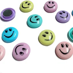kraftmasters 12 Pcs Smiley Emoji Face Colorful Round Magnets for White Broad Magnetic Pickup Tool image 2