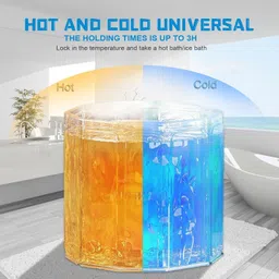 clefairy Portable Foldable Ice Bath Tub for Athletes-Fast Muscle Recovery Portable Bath Tub for Adults - Fordable Cold Plunge Tub for Recovery Free-standing Bathtub image 3