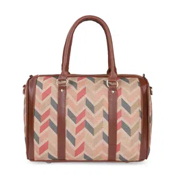 THE CLOWNFISH Cream-Coloured & Blue Geometric Printed Handheld Bag image 5