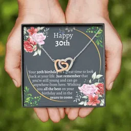 rakva Friend Necklace, 30th Birthday Neckace Gift, Great Gift For Friends Turning 30 Rhodium Zircon Sterling Silver Pendant Set-picture-12