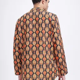 anouk rustic Men Printed Polyester Straight Kurta image 4