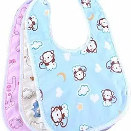bigbought Newborn Baby Cotton Bibs, Multicolor (Pack of 3)-picture-22